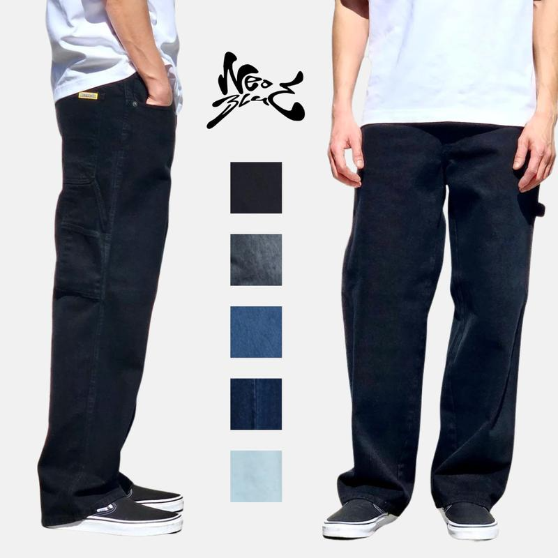 Neo Blue Carpenter Baggy Jeans