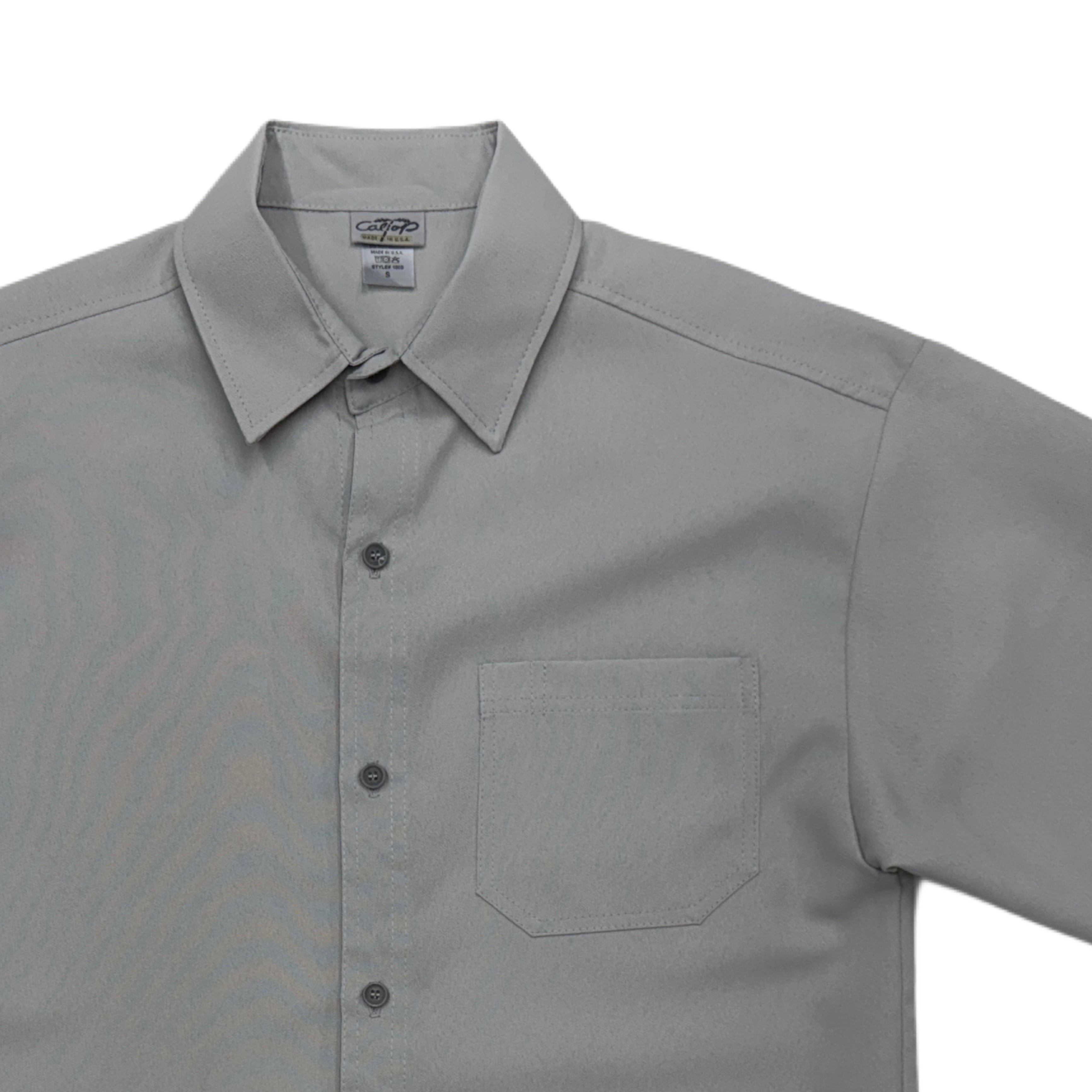 CALTOP Short Sleeve Button Up Solid Shirts