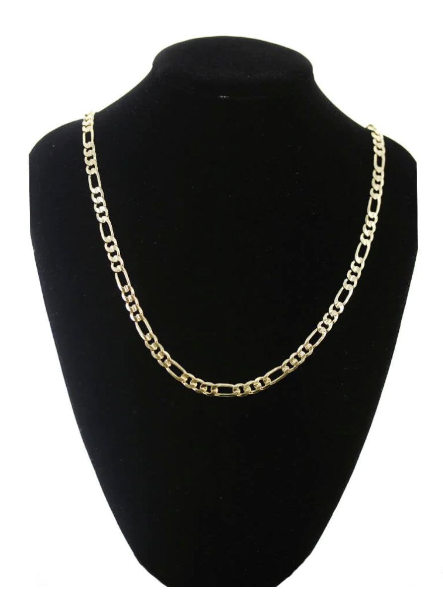 6.5 MM Figaro Chain 216 Necklace (Gold/Silver)