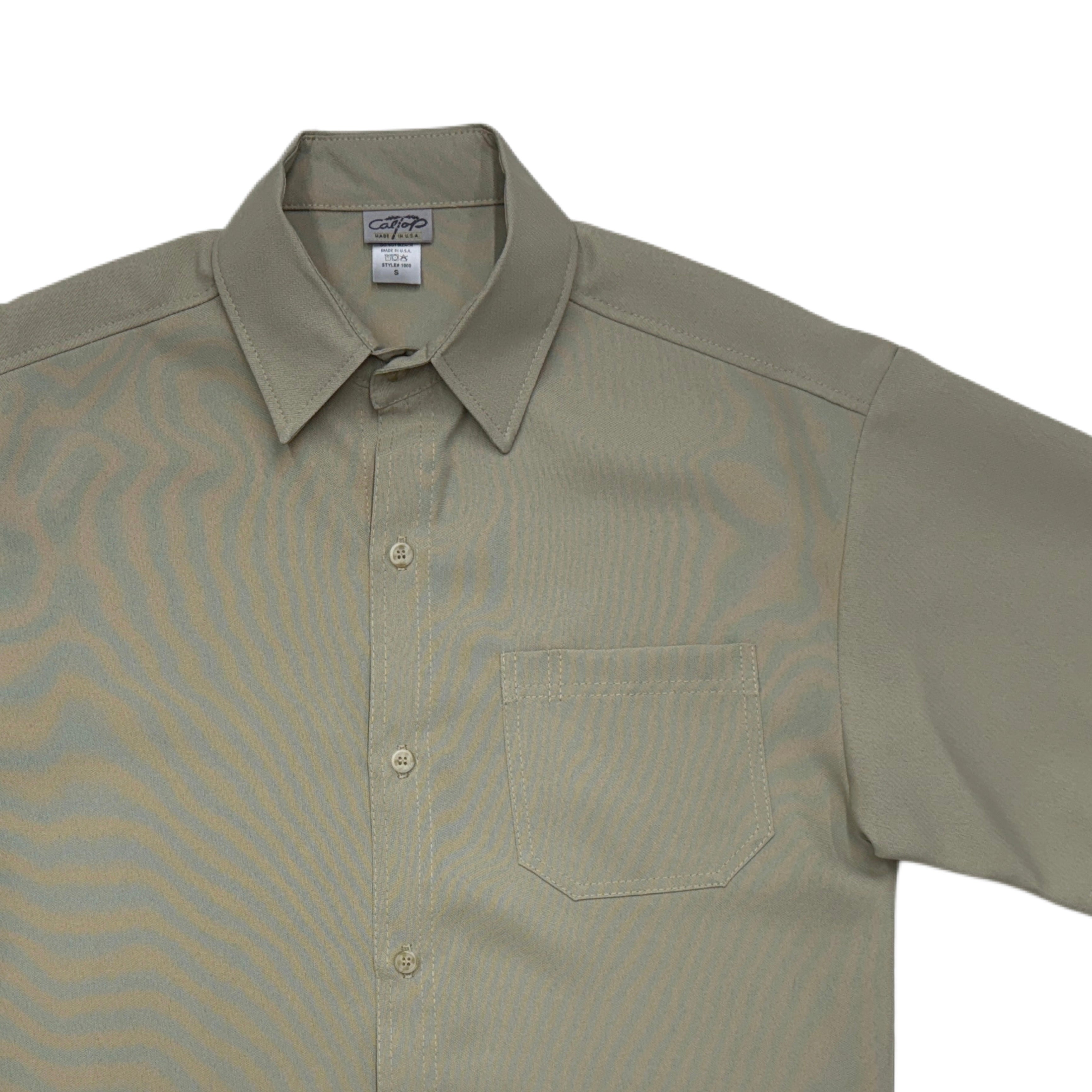 CALTOP Short Sleeve Button Up Solid Shirts