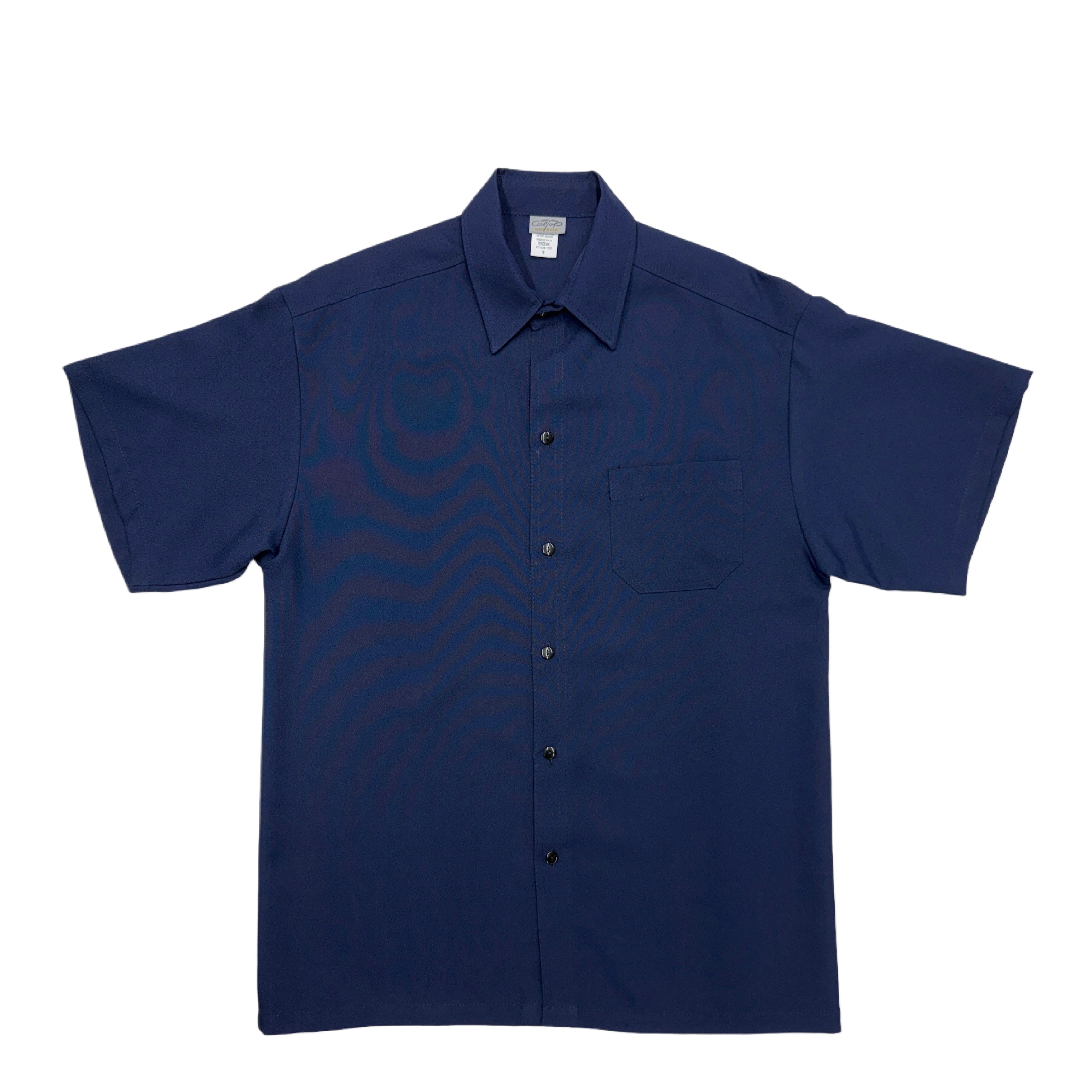 CALTOP Short Sleeve Button Up Solid Shirts