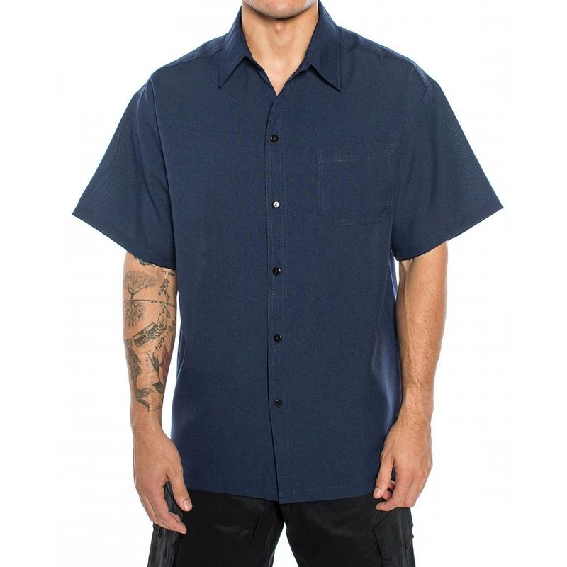 CALTOP Short Sleeve Button Up Solid Shirts