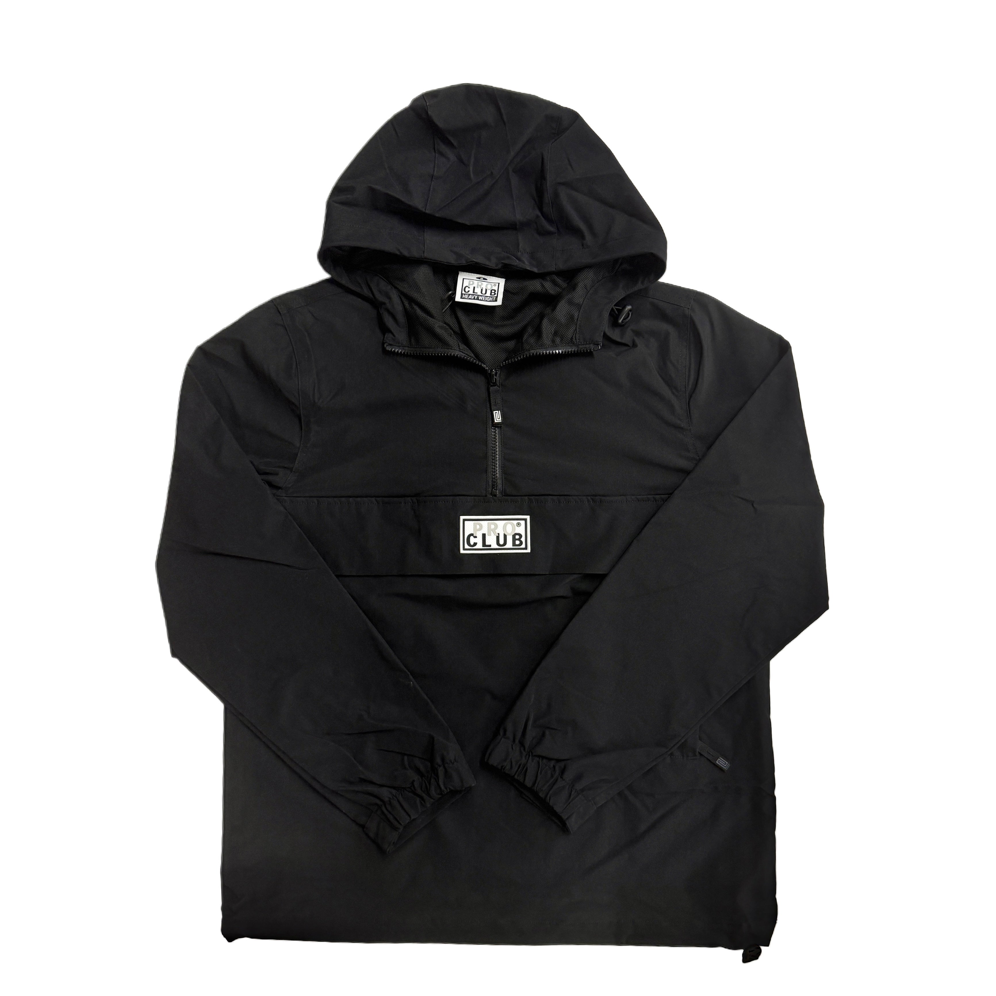 PRO CLUB NYLONJACKET /ナイロンジャケット　ブラック Pro Club Men's Nylon Hooded Pullover Anorak Jacket