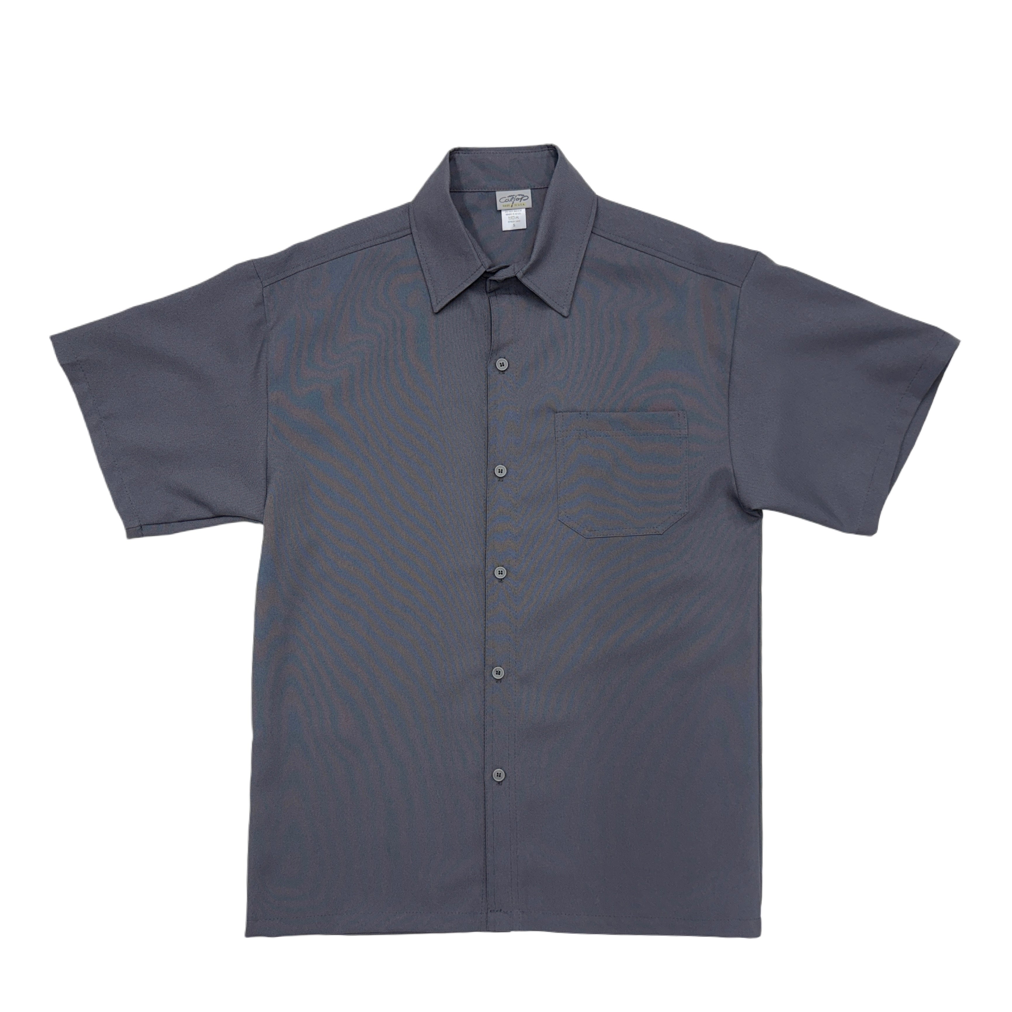 CALTOP Short Sleeve Button Up Solid Shirts