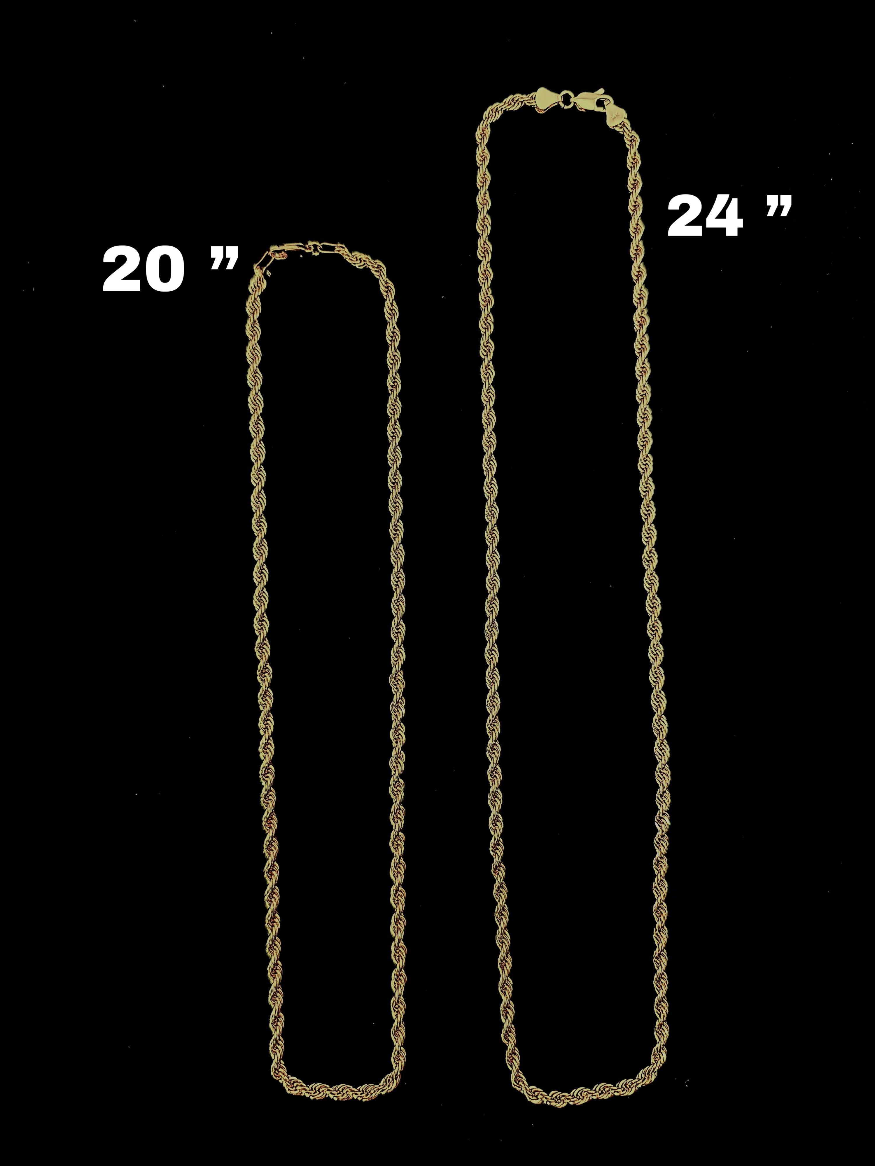 4 MM Rope Chain 8001 Necklace (Gold/Silver)