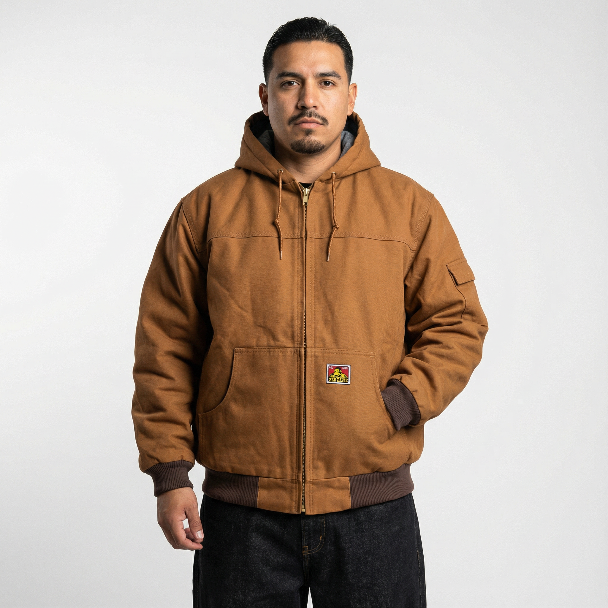 BEN DAVIS Canvas Full-Zip Hooded Jacket