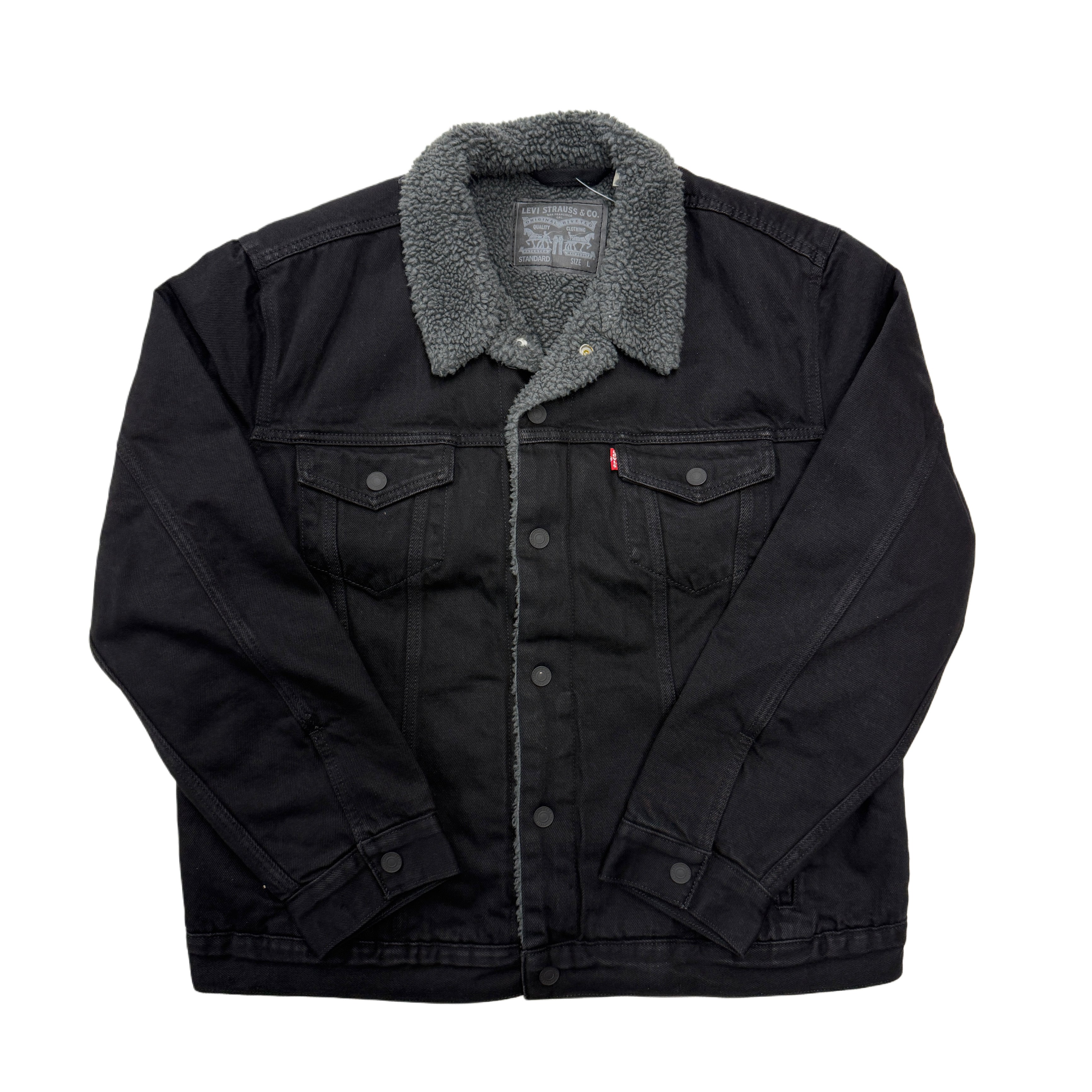 Sherpa Trucker Jacket Denim Jacket Levis Black Type III Sherpa