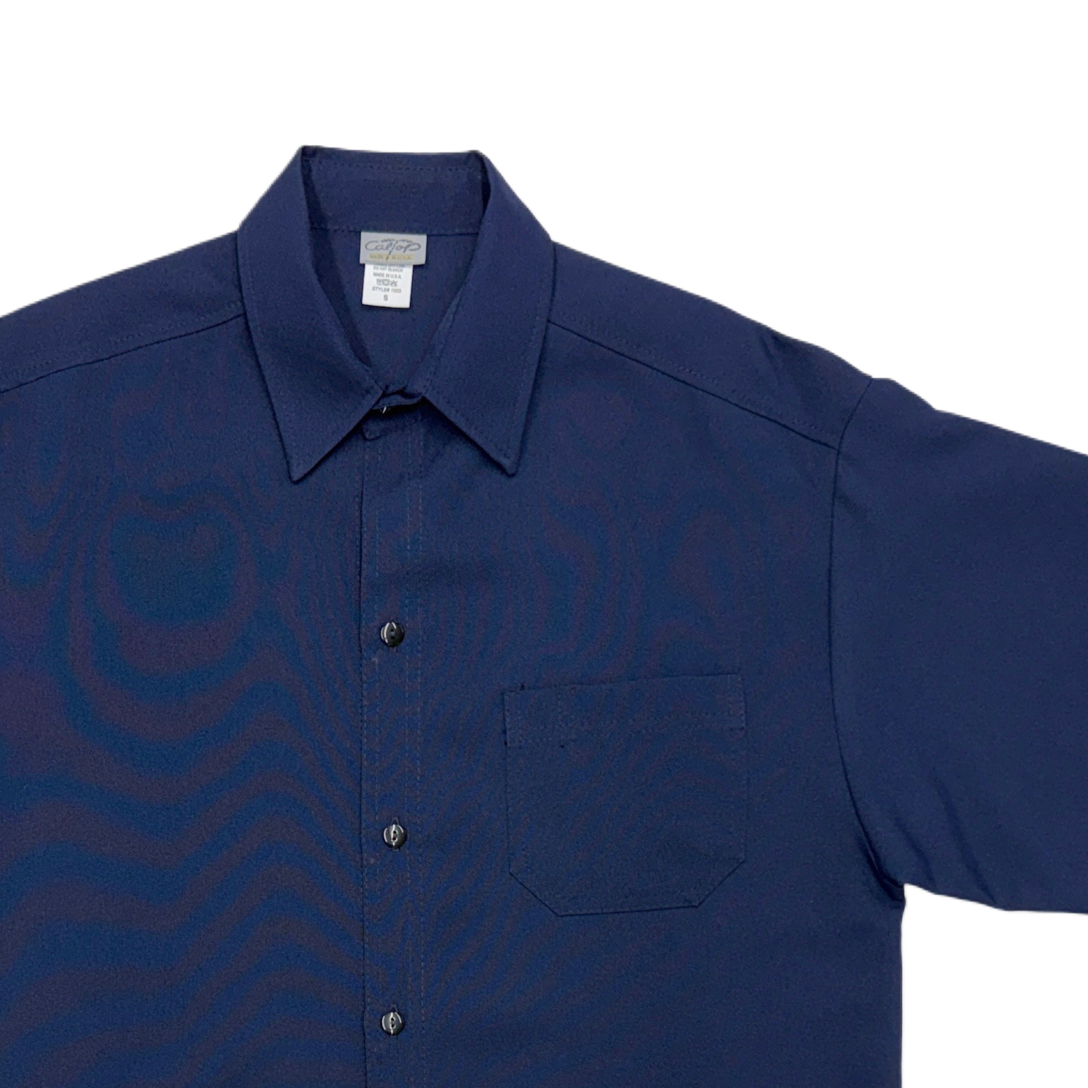 CALTOP Short Sleeve Button Up Solid Shirts
