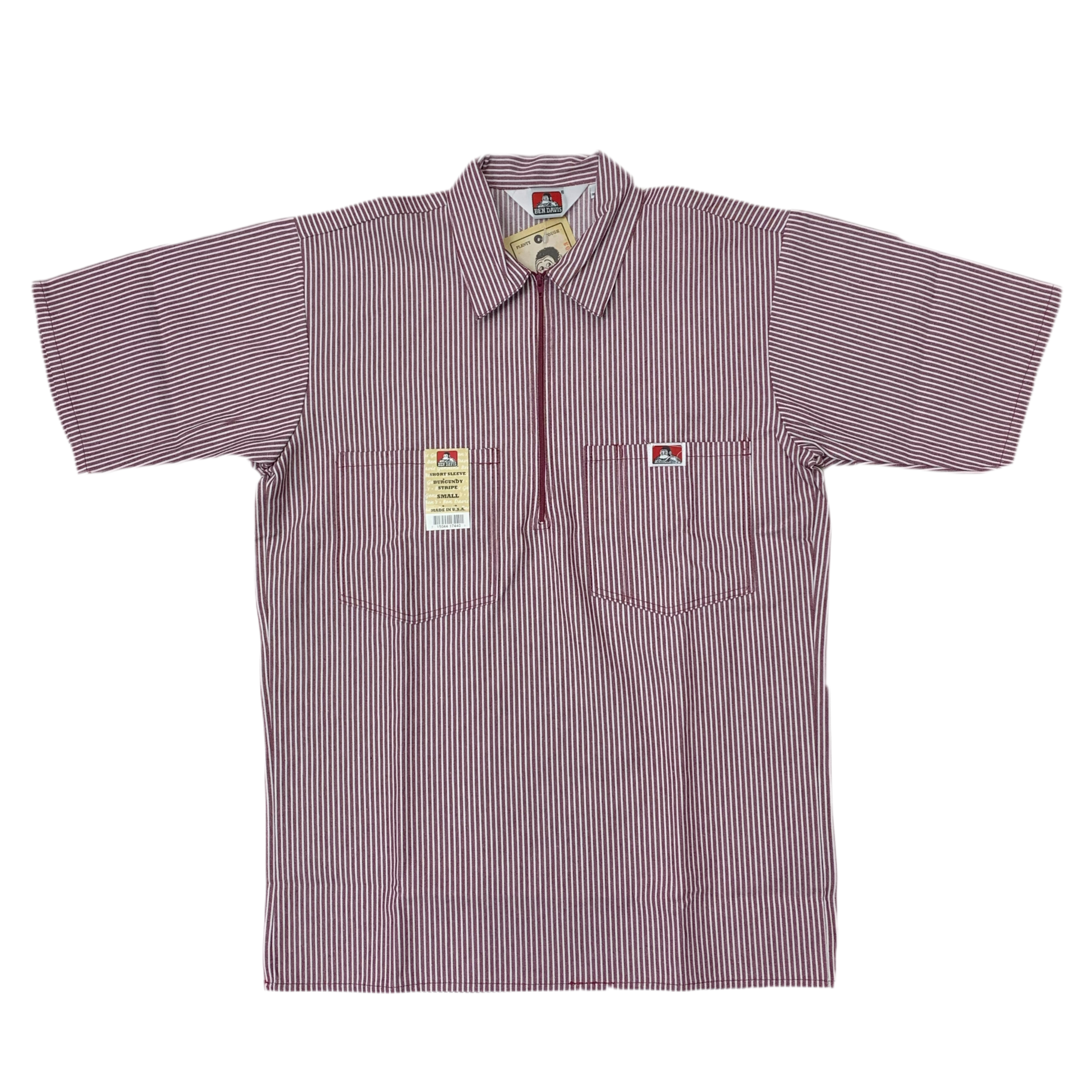 Ben Davis Short Sleeve Striped 1/2 Zip Shirt