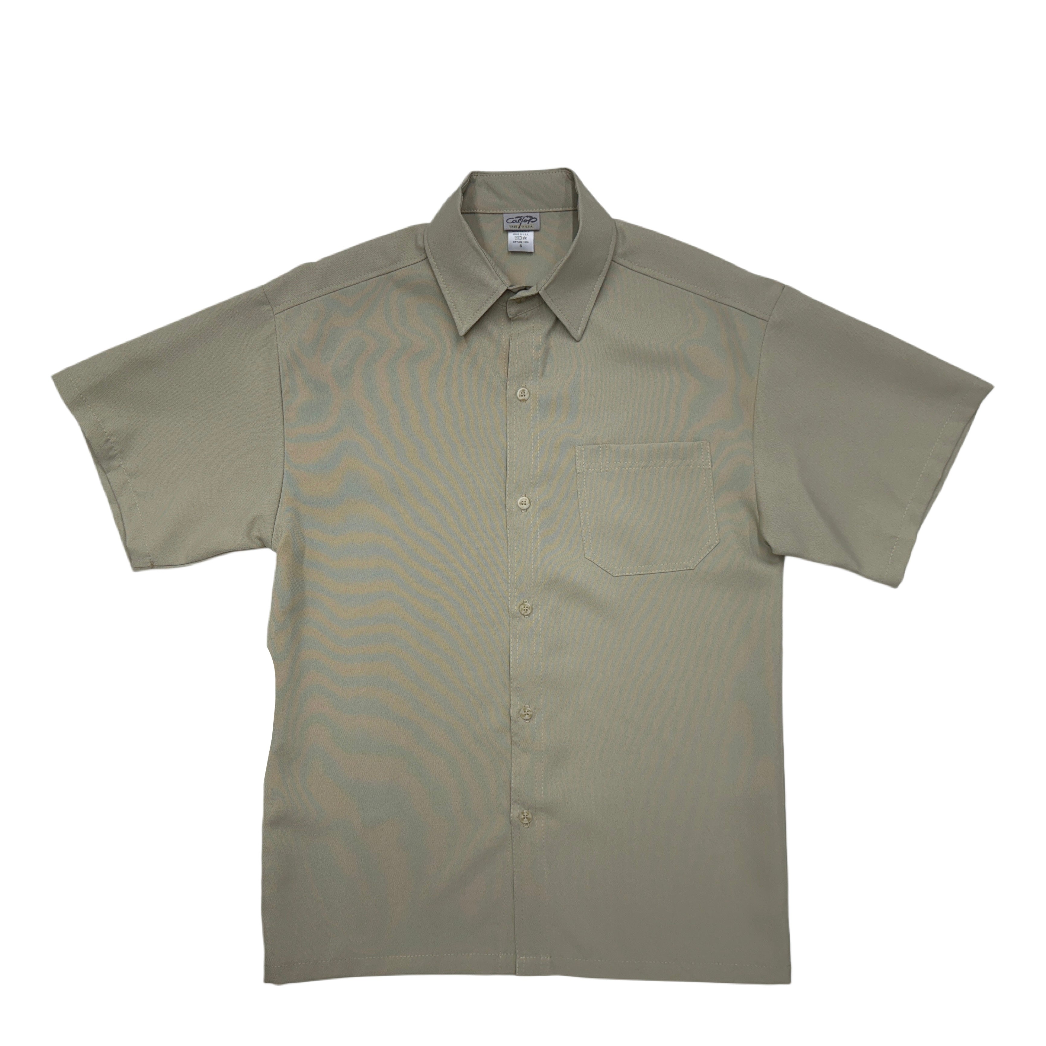 CALTOP Short Sleeve Button Up Solid Shirts