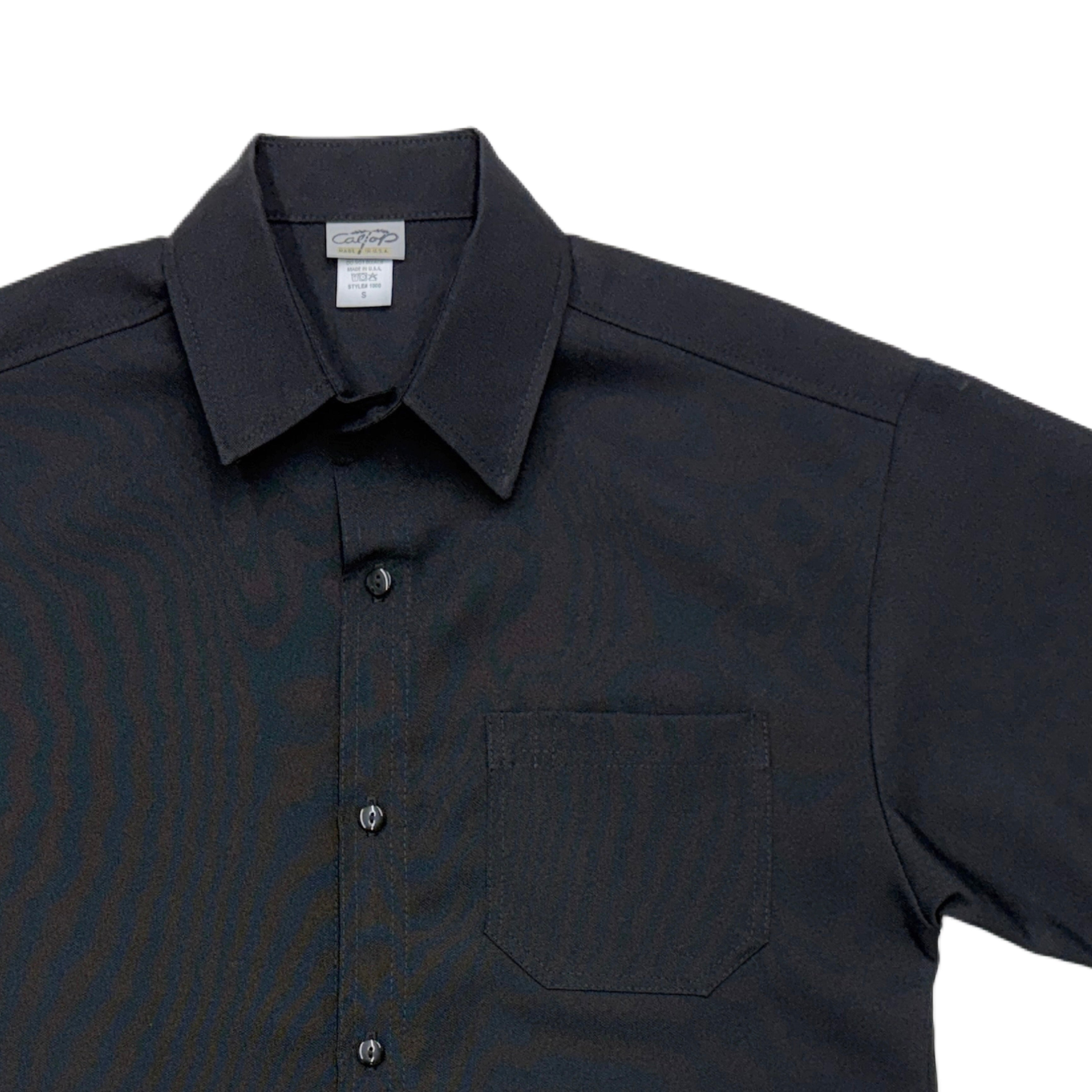 CALTOP Short Sleeve Button Up Solid Shirts