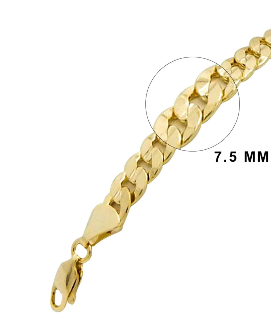 7.5 MM Conclave Cuban Chain CC 227 Necklace (Gold/Silver)
