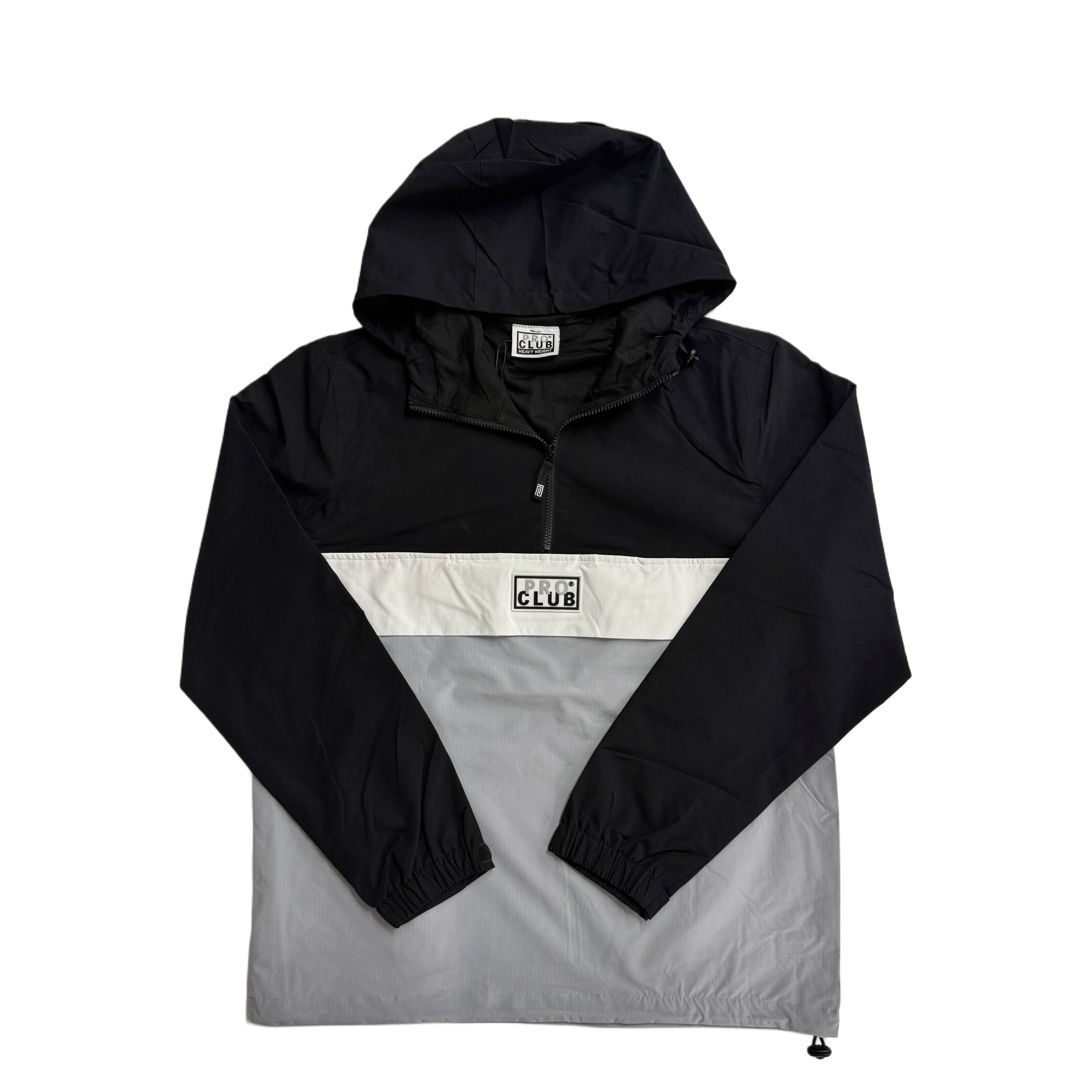 Pro Club Men's Nylon Hooded Pullover Anorak Jacket
