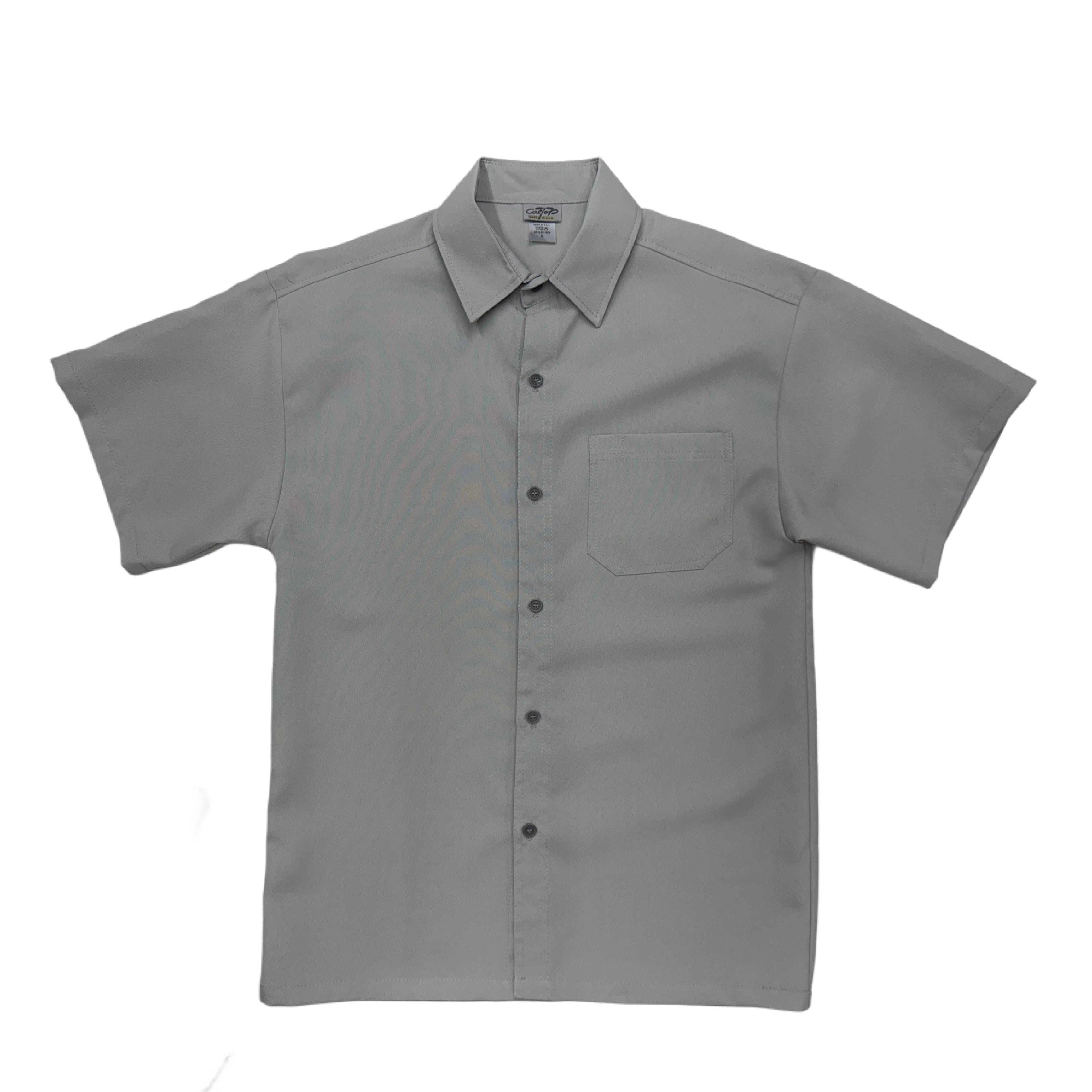 CALTOP Short Sleeve Button Up Solid Shirts