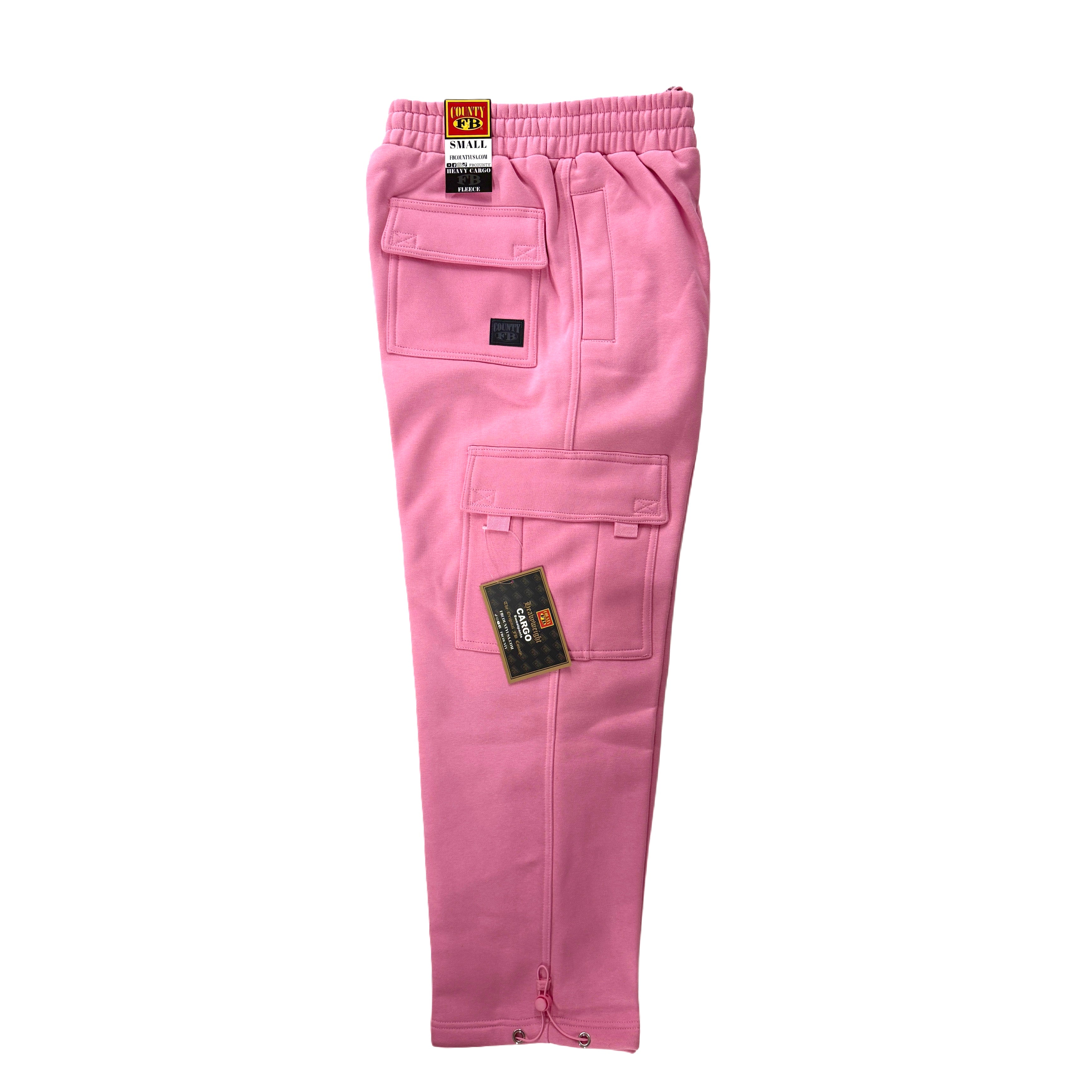 FB County Heavyweight Baggy Cargo Sweatpants - Pink