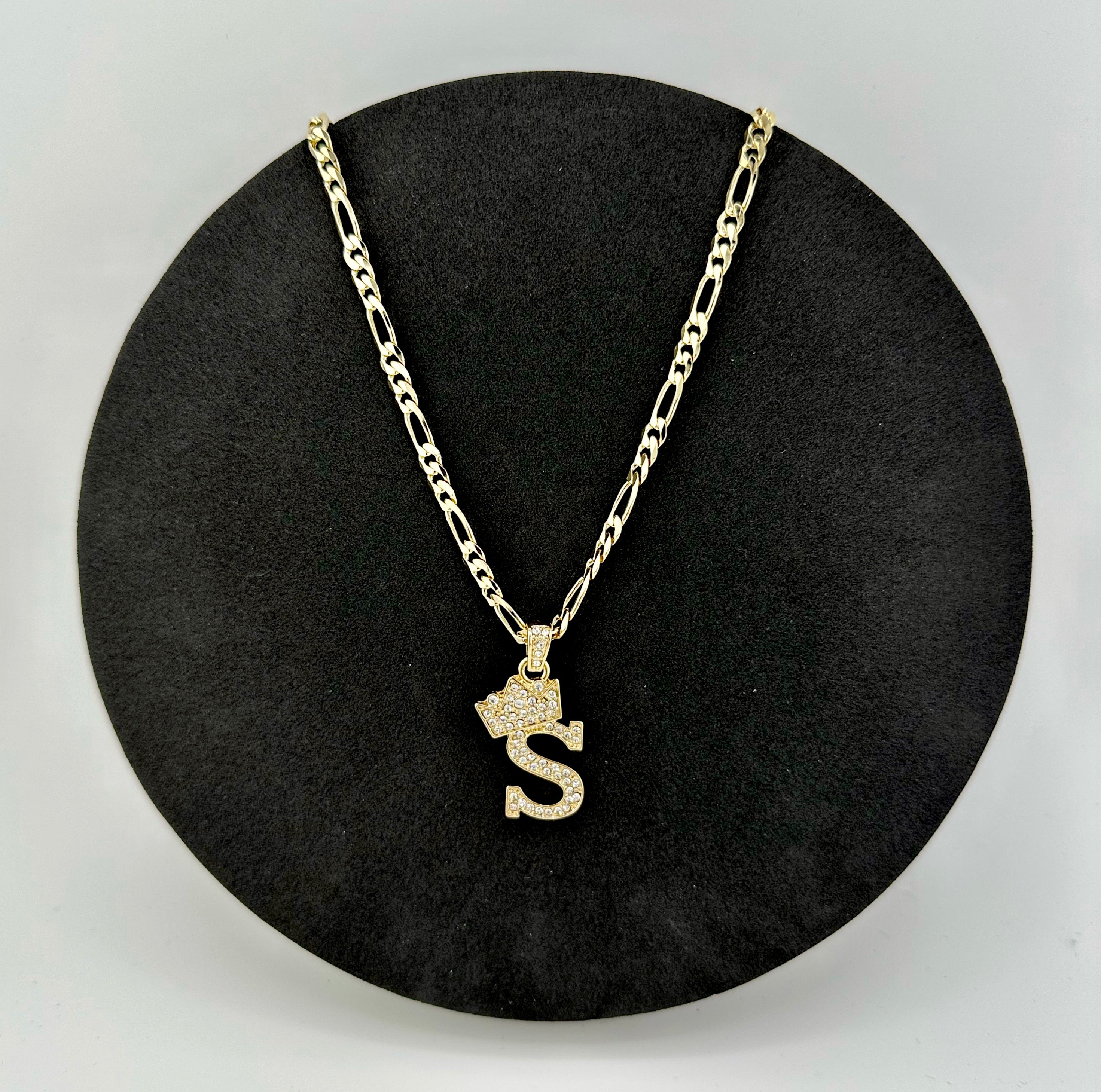 MZ 14K Yellow Gold Plated Cubic Zirconia Initial Necklace
