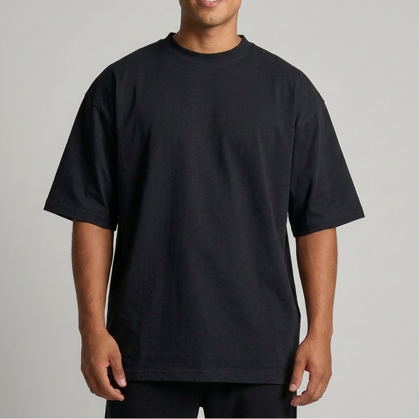 SHAKAWEAR Men's 7.5oz Max Heavyweight Garment Dye BLACK FRONT