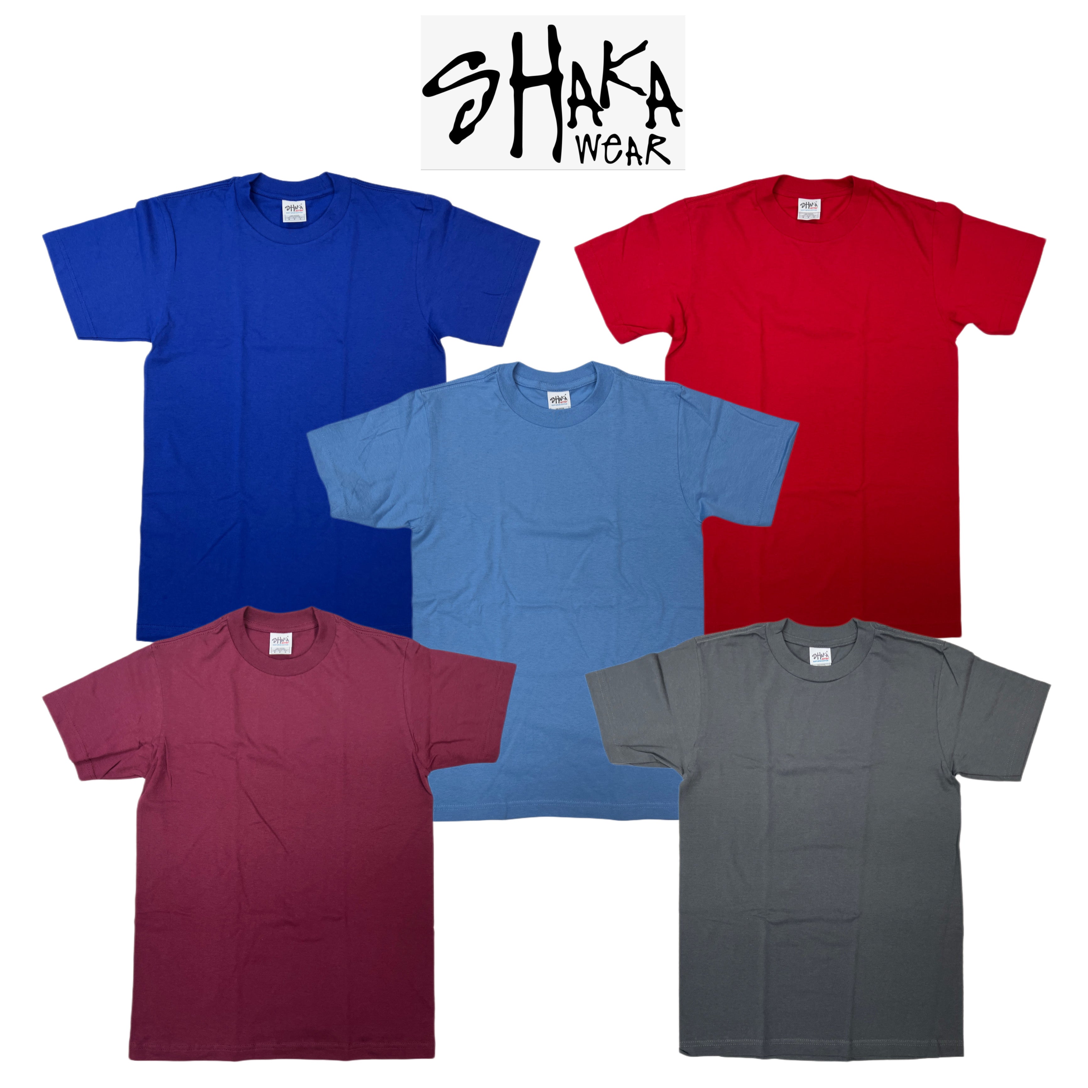 Shaka Wear 6.0 oz Active Short Sleeve T-Shirt (Burgundy/Dark Grey/Red/Royal/Sky Blue)