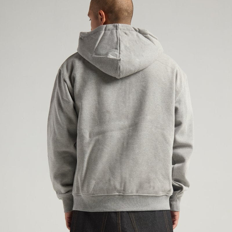 Shaka Wear Men's Essential Super Heavyweight Zip Hoodie HEATHER GREY BACK