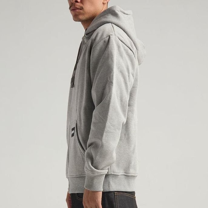 Shaka Wear Men's Essential Super Heavyweight Zip Hoodie HEATHER GREY SIDE 