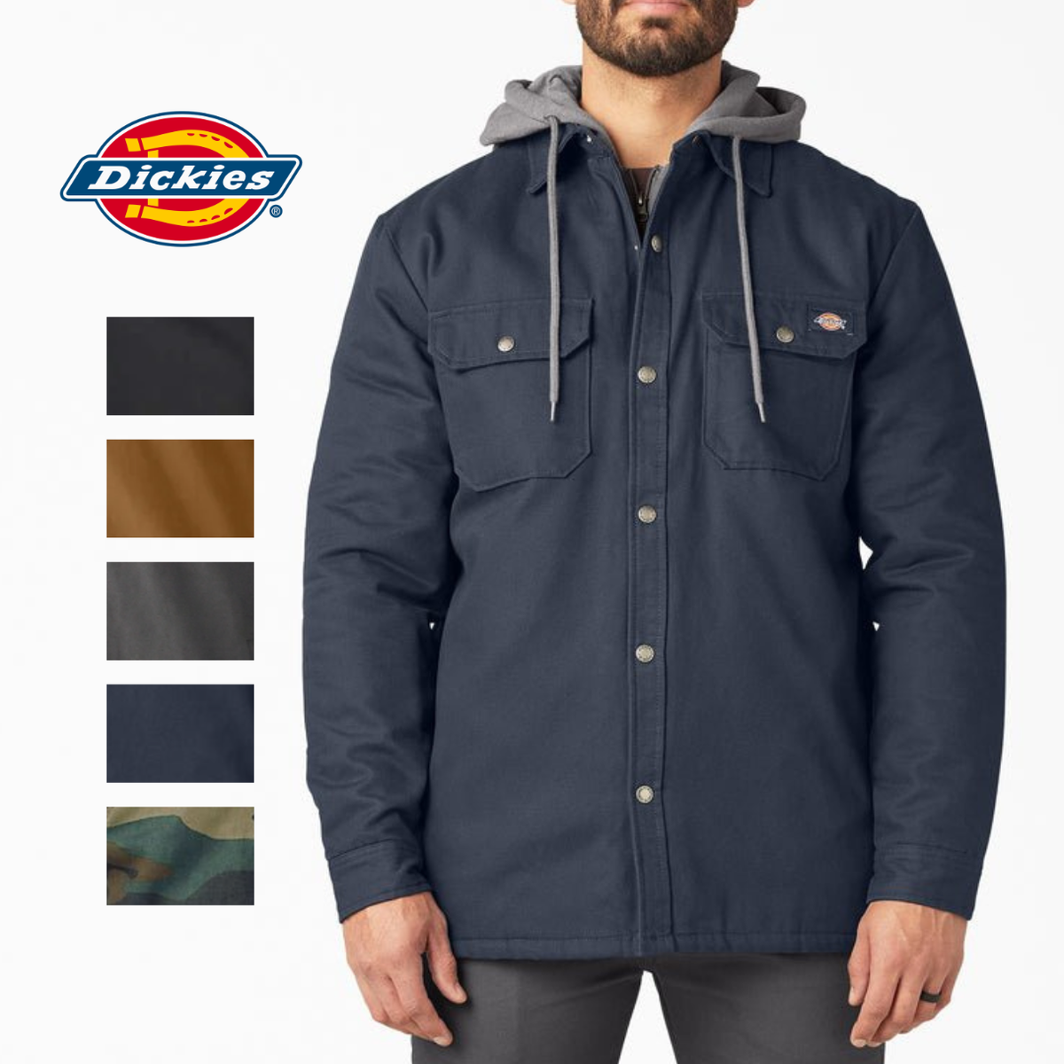 Dickies Water Repellent Duck Hooded Shirt Jacket