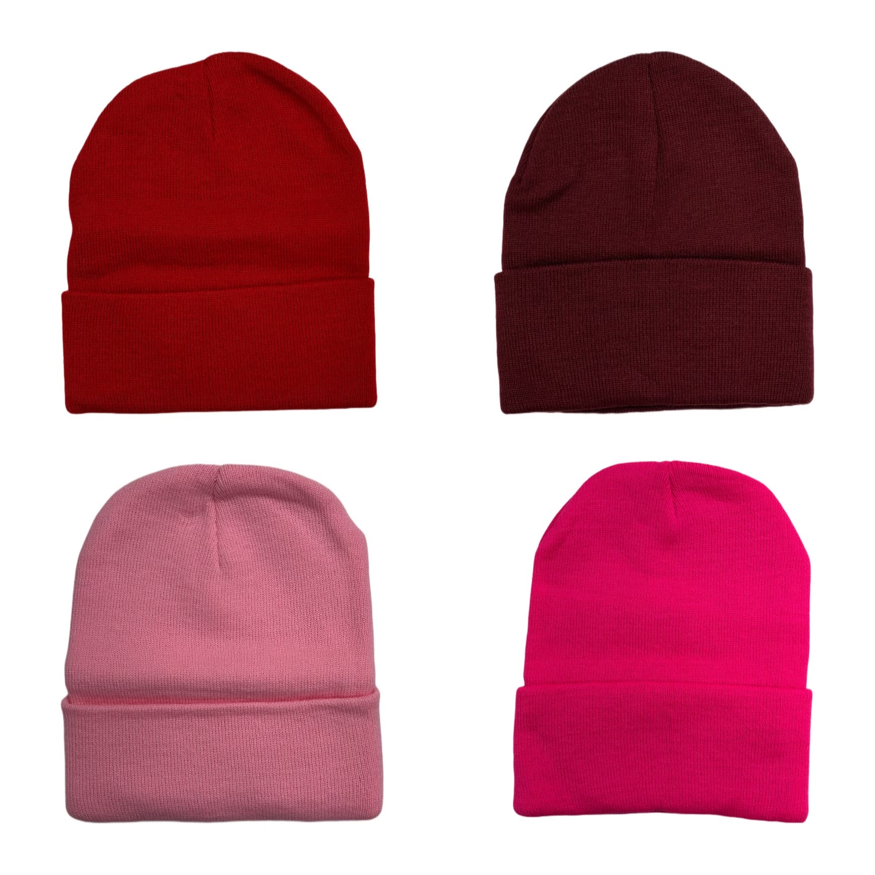TFashion Solid Color Beanies (Red/Burgundy/Baby Pink/Pink)