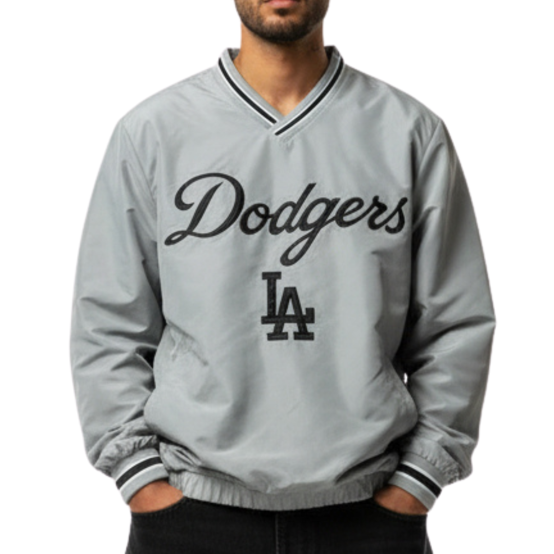 Los Angeles Dodgers Genuine Merchandise MLB Windbreaker Mens Jackets - Light Grey