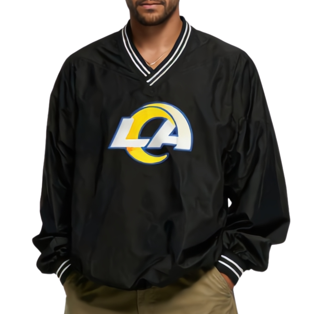 Los Angeles Rams Windbreaker with Pocket - Black