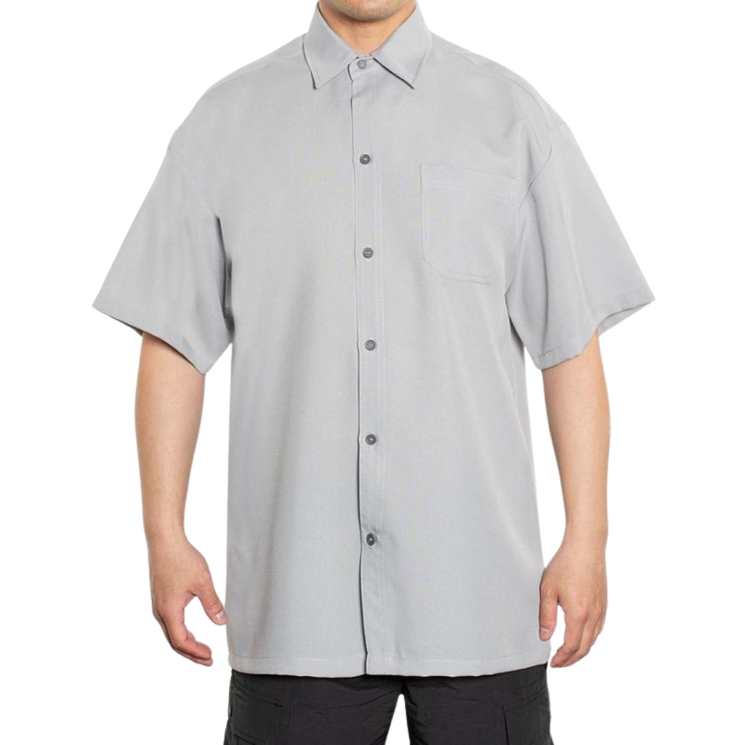 CALTOP Short Sleeve Button Up Solid Shirts