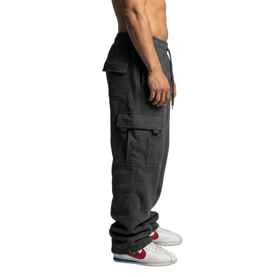 Tfashionmart Men's Heavyweight Fleece Cargo Pants