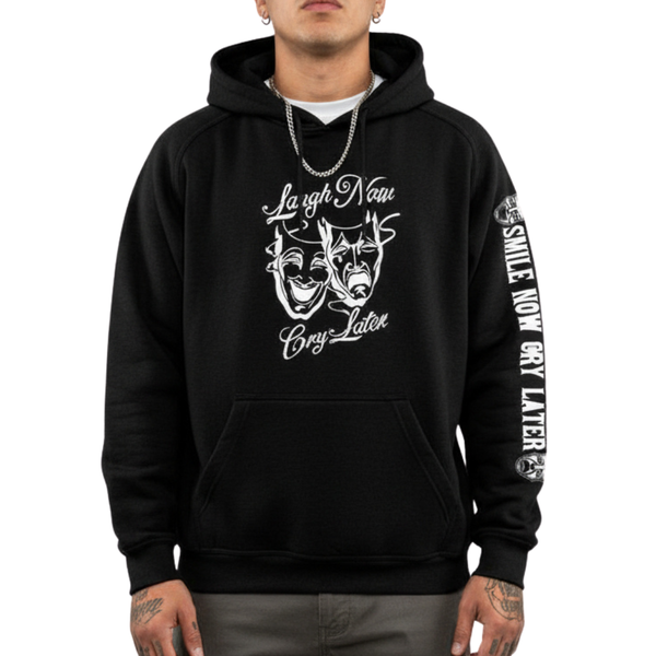 Laugh Now Cry Later Hoodie – Gildan Heavy Blend – Men's Graphic Print Hooded Sweatshirt