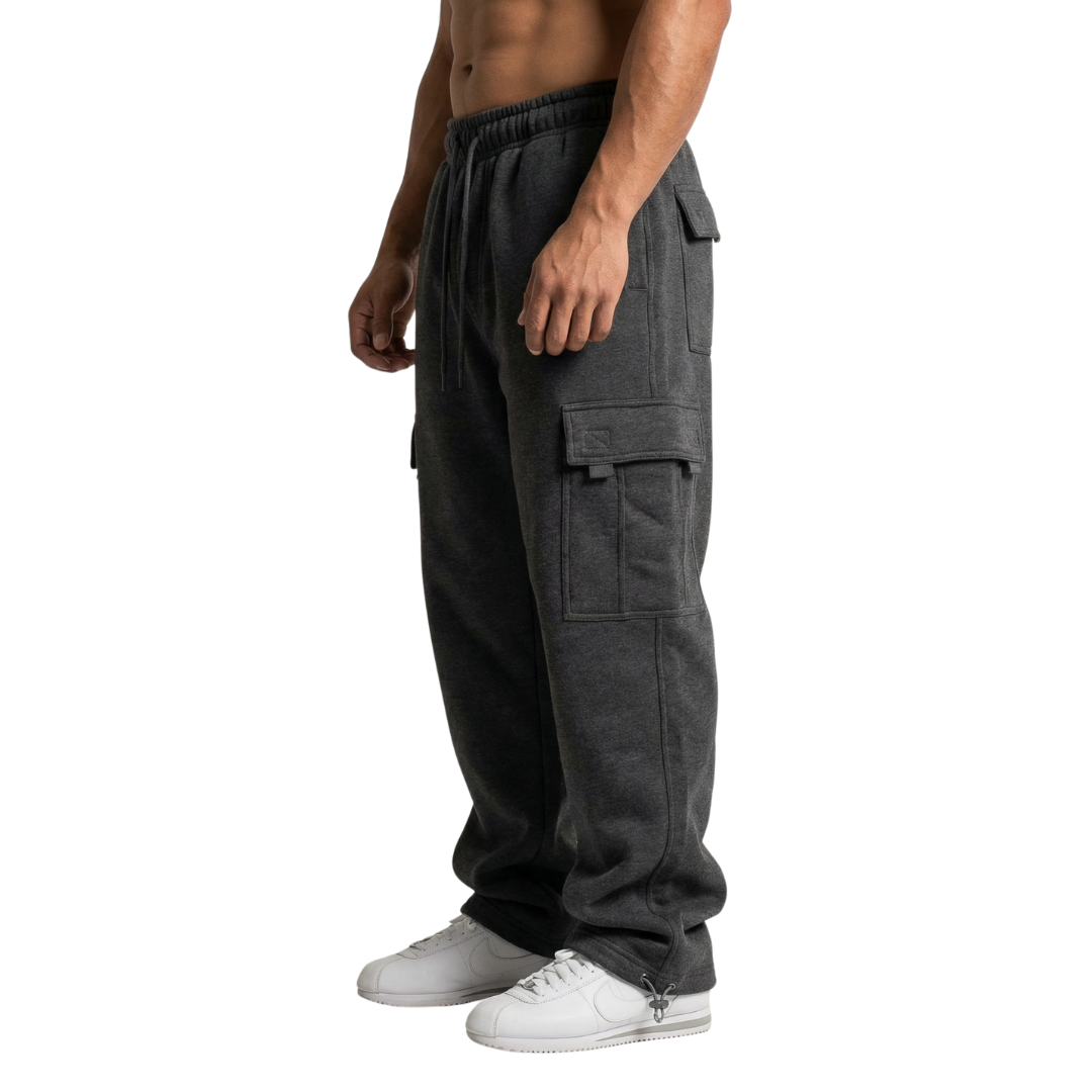 Tfashionmart Men's Heavyweight Fleece Cargo Pants