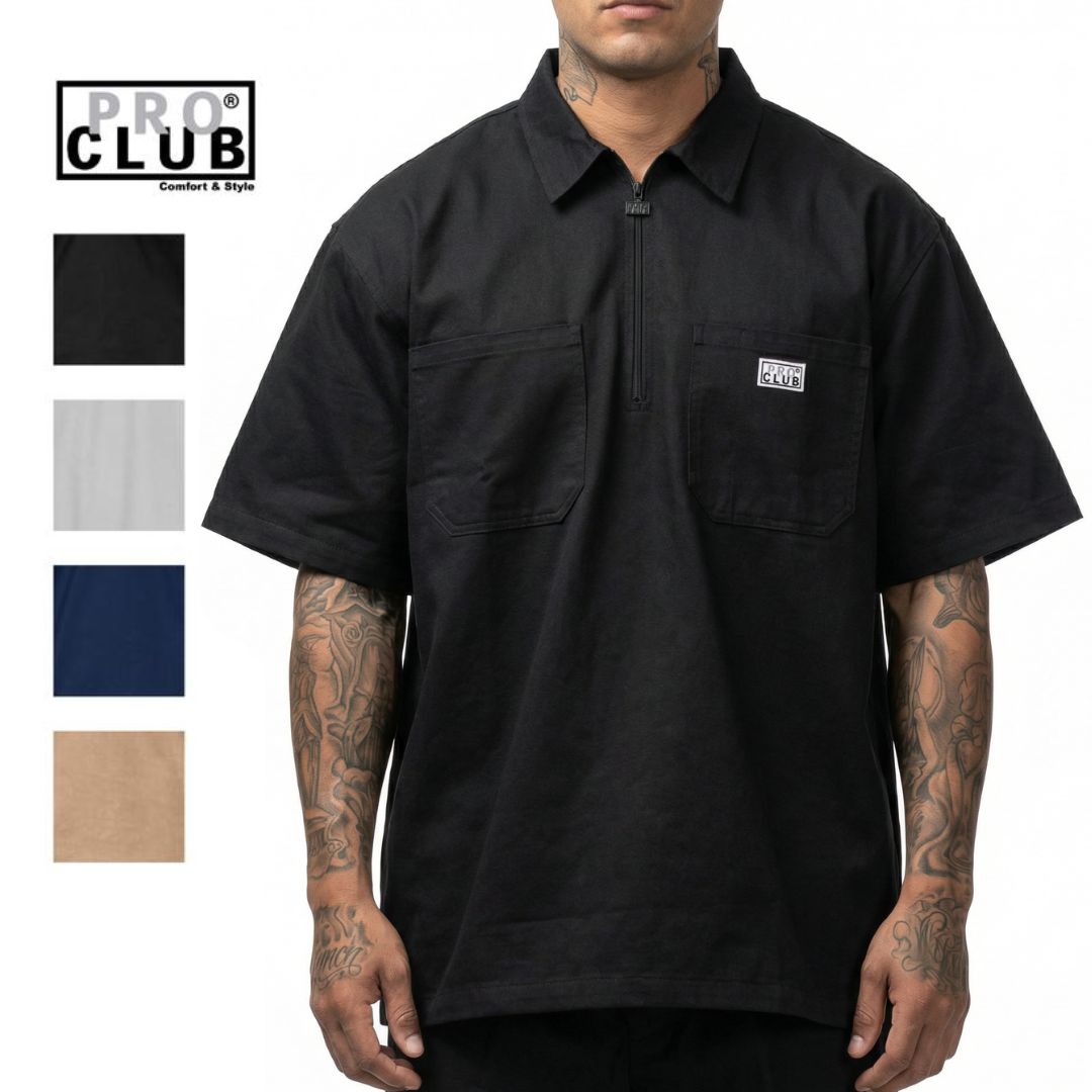 Pro Club Men's Heavyweight Half-Zip Work Shirt