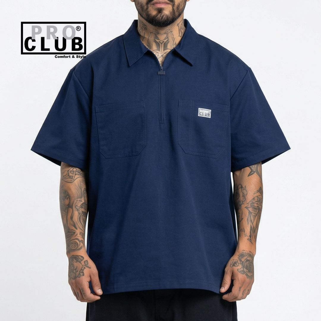 PRO CLUB  シャツ Pro Club Men's Heavyweight Half-Zip Work Shirt