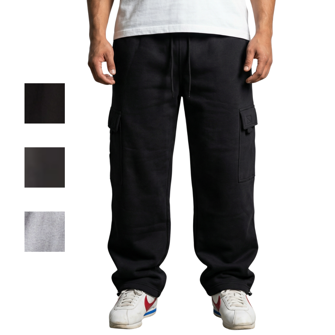 Tfashionmart Men's Heavyweight Fleece Cargo Pants