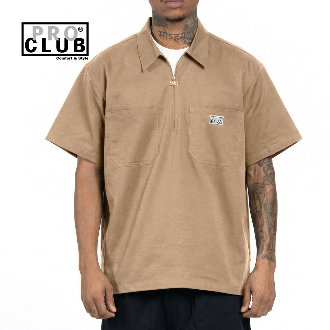 Pro Club Men's Heavyweight Half-Zip Work Shirt
