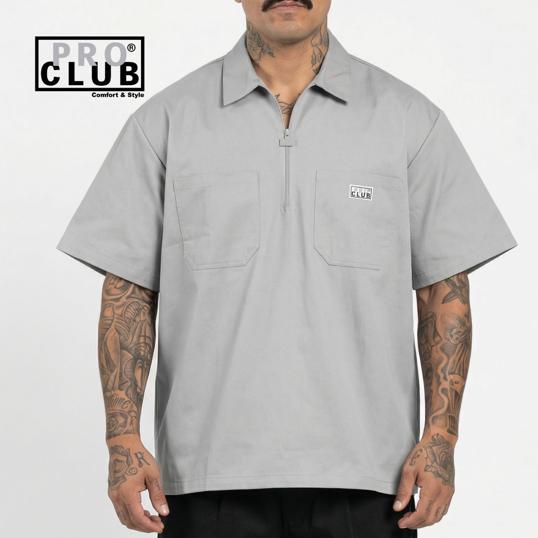 PRO CLUB  シャツ Pro Club Men's Heavyweight Half-Zip Work Shirt