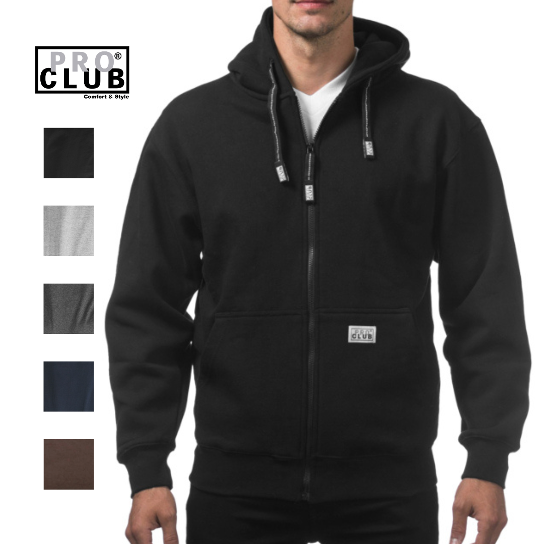 Pro Club Men's Heavyweight Full Zip Fleece Hoodie
