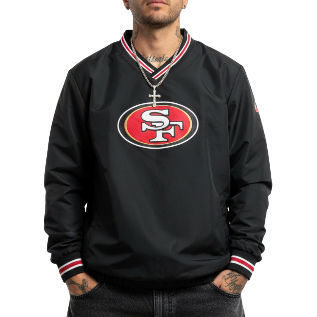San Francisco 49ers Windbreaker with Pocket - Black