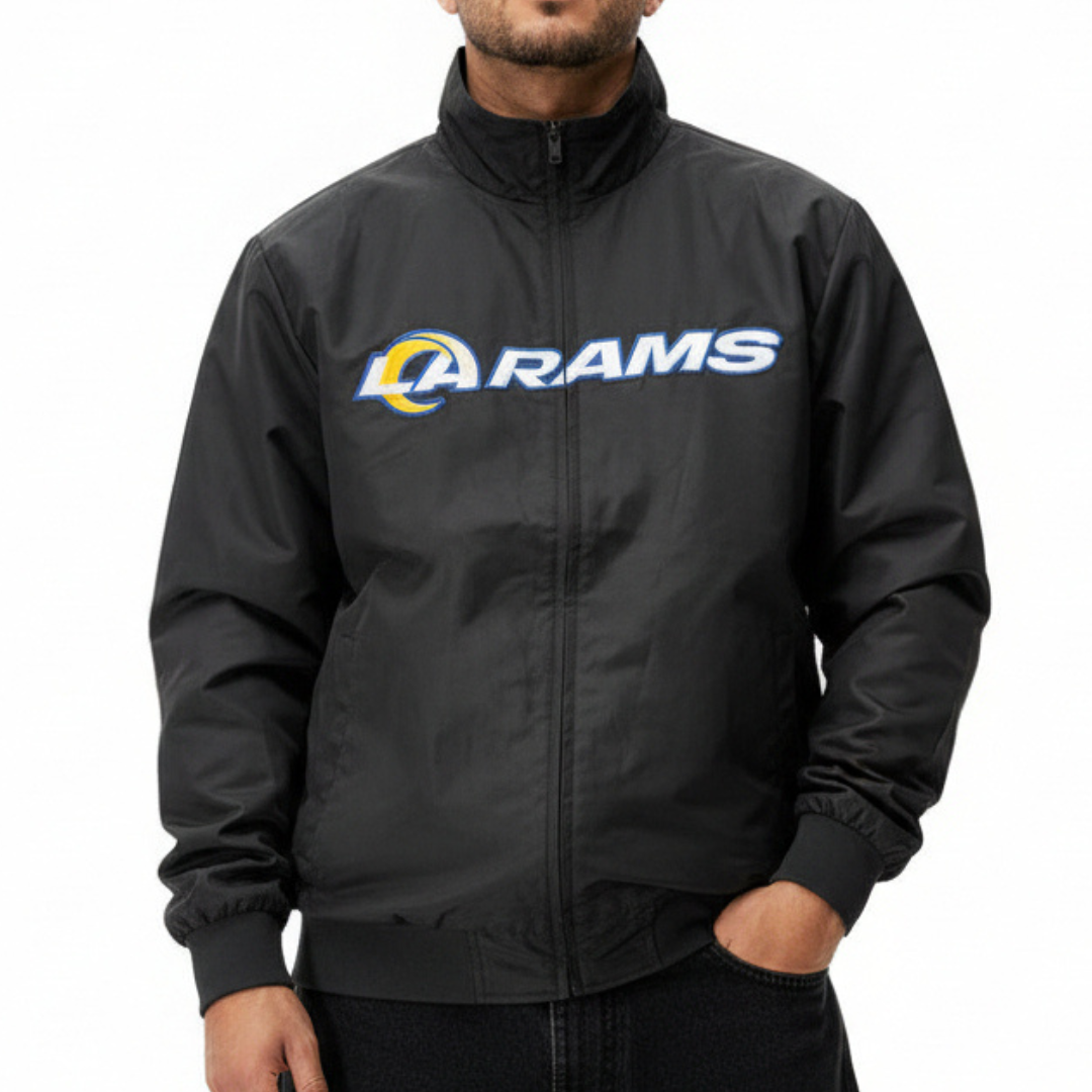 LA RAMS Zip Windbreaker with Two Pockets