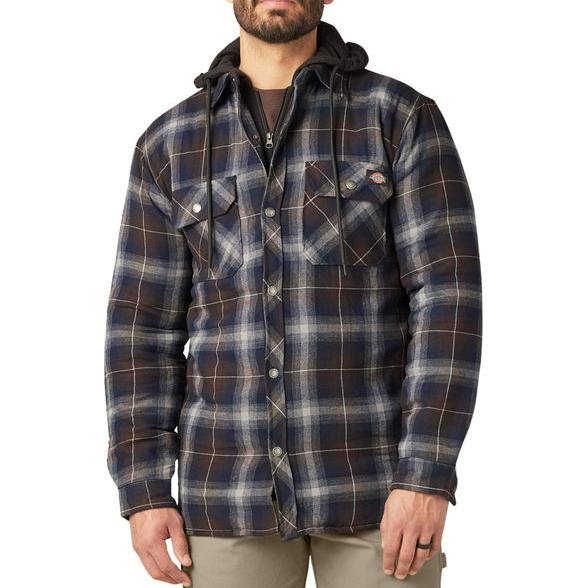 Dickies Water Repellent Flannel Hooded Shirt Jacket