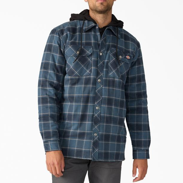 Dickies Water Repellent Flannel Hooded Shirt Jacket