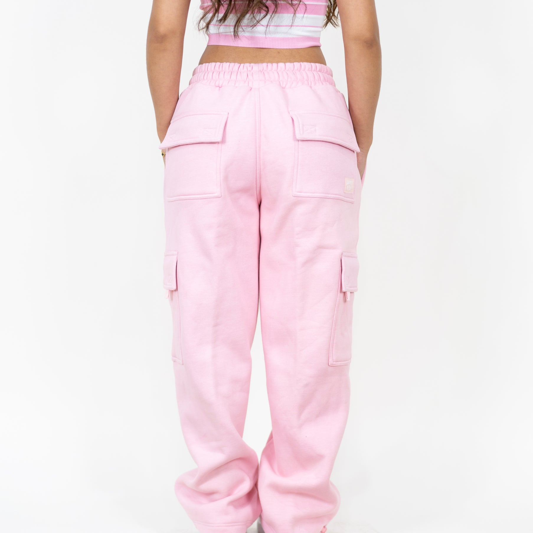 FB County Heavyweight Baggy Cargo Sweatpants - Baby Pink