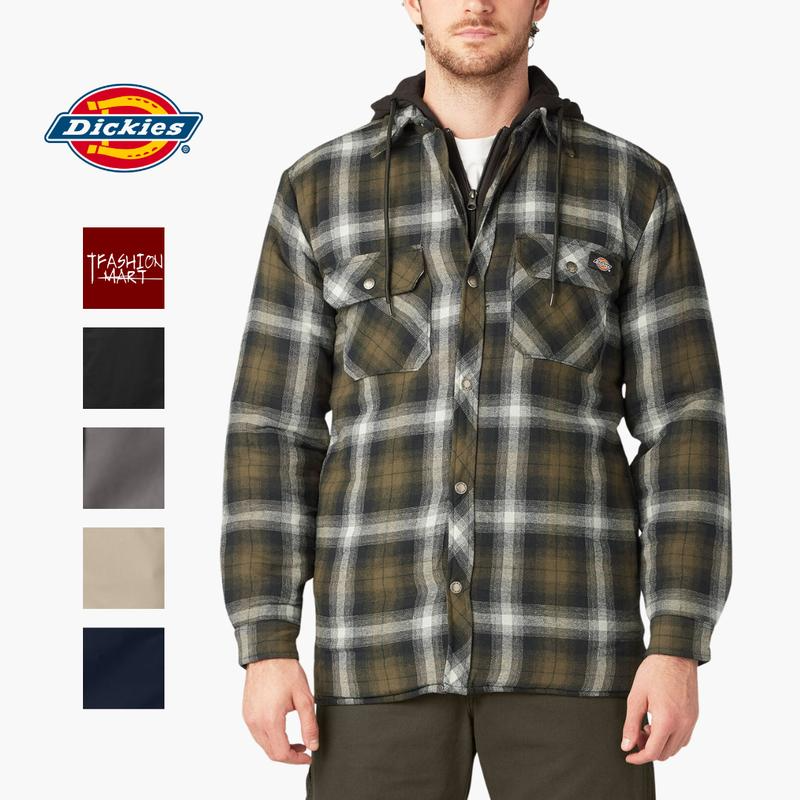 Dickies Water Repellent Flannel Hooded Shirt Jacket
