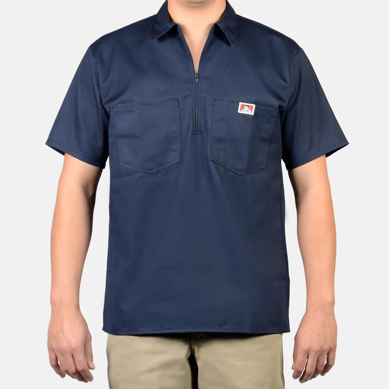 Ben Davis Short Sleeve Solid Half-Zip Shirt