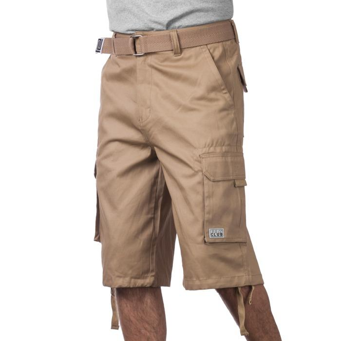 Pro Club Men's Cotton Twill Cargo Shorts With Belt