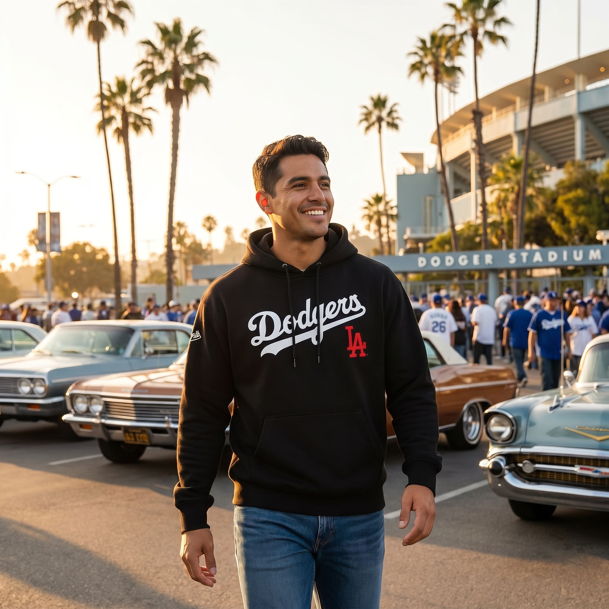 Los Angeles Dodgers Pullover Hoodie Sweatshirt - Black