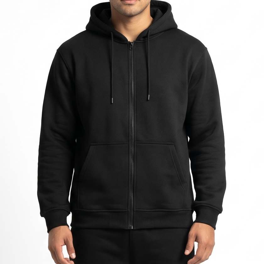 TFashionmart Men's Heavyweight Full Zip Up Fleece Hooide