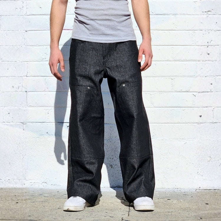 Neo Blue Double Knee Baggy Jeans