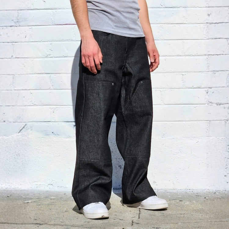 Neo Blue Double Knee Baggy Jeans